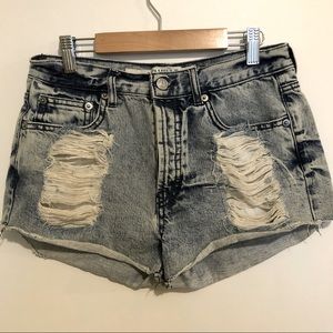 Brandy Melville Distressed denim shorts